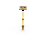 Yellow gold Fancy Pink Emerald  Cut Solitaire Engagement Ring with Four-Prong Setting on a Classic Band_16