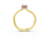 Yellow gold Fancy Pink Emerald  Cut Solitaire Engagement Ring with Four-Prong Setting on a Classic Band_17