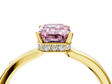 Yellow gold Fancy Pink Emerald  Cut Solitaire Engagement Ring with Four-Prong Setting on a Classic Band_18
