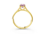 Yellow gold Fancy Pink Emerald Cut Solitaire Engagement Ring with Tapered Band and Four-Prong Setting_6