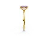 Yellow gold Fancy Pink Emerald  Cut Solitaire Engagement Ring with Thin Band and Four-Prong Setting_5