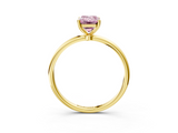 Yellow gold Fancy Pink Emerald  Cut Solitaire Engagement Ring with Thin Band and Four-Prong Setting_6