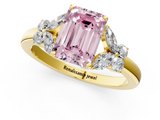 Yellow gold Fancy Pink Emerald  Cut Solitaire Floral Diamond Ring with Four-Prong Setting_38