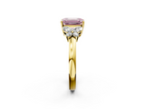 Yellow gold Fancy Pink Emerald  Cut Solitaire Floral Diamond Ring with Four-Prong Setting_39