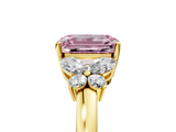 Yellow gold Fancy Pink Emerald  Cut Solitaire Floral Diamond Ring with Four-Prong Setting_42