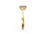 Yellow gold Fancy Pink Emerald  Cut Solitaire Ring with Cathedral Band and Four-Prong Setting_54