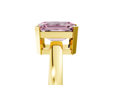 Yellow gold Fancy Pink Emerald  Cut Solitaire Ring with Four-Prong Setting and Classic Band_33