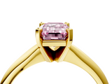 Yellow gold Fancy Pink Emerald  Cut Solitaire Ring with Four-Prong Setting on a Classic Band_51