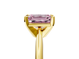 Yellow gold Fancy Pink Emerald  Cut Solitaire Ring with Four-Prong Setting on a Classic Band_52