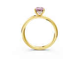Yellow gold Fancy Pink Emerald  Cut Solitaire Ring with Thin Band and Four-Prong Setting_19