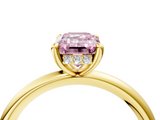 Yellow gold Fancy Pink Emerald  Cut Solitaire Ring with Thin Band and Four-Prong Setting_20