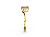 Yellow gold Fancy Pink Emerald  Cut Solitaire Twist Band Ring with Four-Prong Setting_22