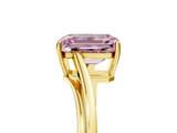 Yellow gold Fancy Pink Emerald  Cut Solitaire Twist Band Ring with Four-Prong Setting_25