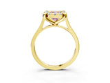 Yellow gold Fancy Pink Emerald  Diamond Cluster Halo Solitaire with Four-Prong Setting_96