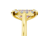 Yellow gold Fancy Pink Emerald  Diamond Cluster Halo Solitaire with Four-Prong Setting_98