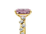 Yellow gold Fancy Pink Emerald  Diamond Cluster Prong-Set Solitaire Ring_59