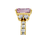 Yellow gold Fancy Pink Emerald  Diamond Three-Stone Pave Band with Four-Prong Setting_25