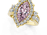 Yellow gold Fancy Pink Emerald  Halo Diamond Engagement Ring with Split Shank and Four-Prong Setting_44