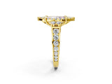 Yellow gold Fancy Pink Emerald  Halo Diamond Engagement Ring with Split Shank and Four-Prong Setting_45