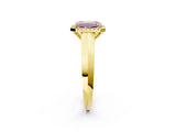 Yellow gold Fancy Pink Emerald  Halo Diamond Ring with Cathedral Band and Four-Prong Setting_51