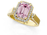 Yellow gold Fancy Pink Emerald  Halo Pave Split Shank Prong Setting Ring_64