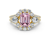 Yellow gold Fancy Pink Emerald  Halo Split Shank Diamond Engagement Ring with Prong Setting_20