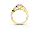 Yellow gold Fancy Pink Emerald  Halo Split Shank Pave Diamond Ring with Four-Prong Setting_52