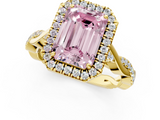 Yellow gold Fancy Pink Emerald  Halo Twist Band Solitaire Ring_21