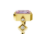 Yellow gold Fancy Pink Emerald  Milgrain Marquise Diamond Twist Band Ring_67