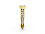 Yellow gold Fancy Pink Emerald  Solitaire Bezel-Set Diamond Ring with Channel-Set Band_39