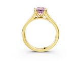 Yellow gold Fancy Pink Emerald  Solitaire Bezel-Set Diamond Ring with Channel-Set Band_40