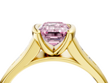 Yellow gold Fancy Pink Emerald  Solitaire Bezel-Set Diamond Ring with Channel-Set Band_41