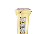 Yellow gold Fancy Pink Emerald  Solitaire Bezel-Set Diamond Ring with Channel-Set Band_42