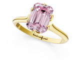 Yellow gold Fancy Pink Emerald  Solitaire Cathedral Diamond Ring with Six-Prong Setting_18