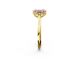Yellow gold Fancy Pink Emerald  Solitaire Cathedral Diamond Ring with Six-Prong Setting_19