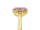 Yellow gold Fancy Pink Emerald  Solitaire Cathedral Diamond Ring with Six-Prong Setting_22