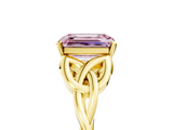 Yellow gold Fancy Pink Emerald  Solitaire Celtic Knot Engagement Ring with Four-Prong Setting_68