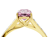 Yellow gold Fancy Pink Emerald  Solitaire Channel-Set Diamond Engagement Ring with Four-Prong Setting_36