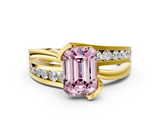 Yellow gold Fancy Pink Emerald  Solitaire Channel-Set Split Shank Ring with Tension Prong Setting_3