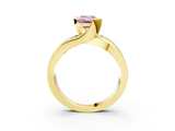 Yellow gold Fancy Pink Emerald  Solitaire Channel-Set Split Shank Ring with Tension Prong Setting_6