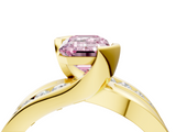 Yellow gold Fancy Pink Emerald  Solitaire Channel-Set Split Shank Ring with Tension Prong Setting_7