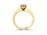Yellow gold Fancy Pink Emerald  Solitaire Diamond Engagement Ring with Four-Prong Setting on a Classic Band_7