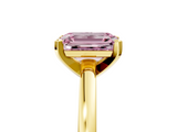 Yellow gold Fancy Pink Emerald  Solitaire Diamond Engagement Ring with Four-Prong Setting on a Classic Band_9
