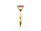 Yellow gold Fancy Pink Emerald  Solitaire Diamond Ring with 4-Prong Setting on a Classic Band_5