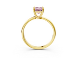 Yellow gold Fancy Pink Emerald  Solitaire Diamond Ring with 4-Prong Setting on a Classic Band_6