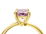 Yellow gold Fancy Pink Emerald  Solitaire Diamond Ring with 4-Prong Setting on a Classic Band_7