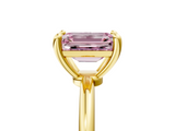 Yellow gold Fancy Pink Emerald  Solitaire Diamond Ring with 4-Prong Setting on a Classic Band_8