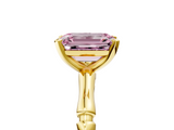 Yellow gold Fancy Pink Emerald  Solitaire Diamond Ring with Bamboo Band and Four-Prong Setting_56