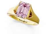 Yellow gold Fancy Pink Emerald  Solitaire Diamond Ring with Cathedral Band and Four-Prong Setting_66