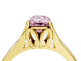 Yellow gold Fancy Pink Emerald  Solitaire Diamond Ring with Cathedral Band and Four-Prong Setting_69